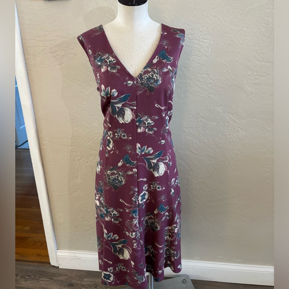 Jessica London Floral V-Neck Sleeveless Midi Dress Sz 18